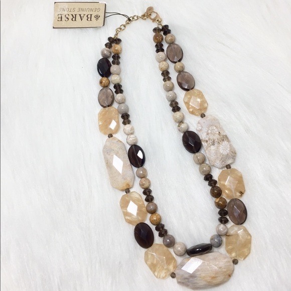 Barse Agate & Smoky Quartz Necklace - Picture 3 of 8